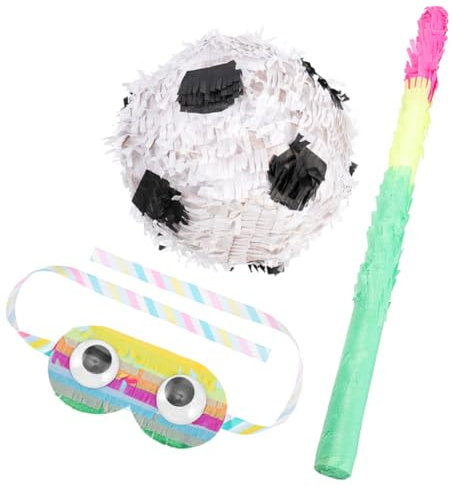 BESTonZON 1satz Fußball Piñata Teiliges Für Geburtstagsfeiern Und Sport-events Mit Piñata Und Augenbinde Partydeko Für Kleine Jungs Und Fußballfans