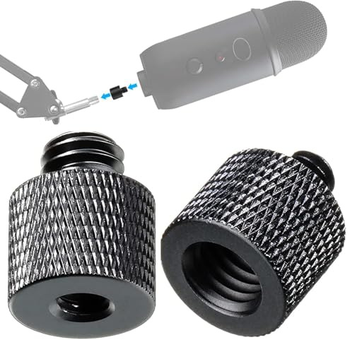 2 Stück Adapter für Kameraschrauben, Mikrofonstativ, Gewinde 1/4 Zoll weiblich auf 3/8 Zoll männlich und 3/8 Zoll weiblich auf 1/4 Zoll männlich, Gewindeadapter für Mikrofonhalterung für