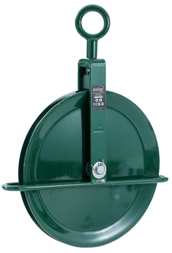 KATSU Tools Polea de techo para andamio de rueda de ginebra de 350 mm con cordel giratorio, polea, bloque de elevación 182133