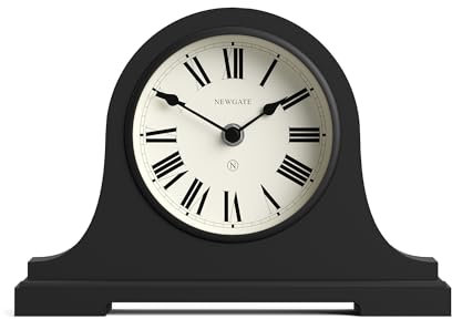 NEWGATE® Broadway mantel clock | Classic napoleon’s hat design | Black | Roman numerals | Traditional style for desk, table top, shelf or bedside