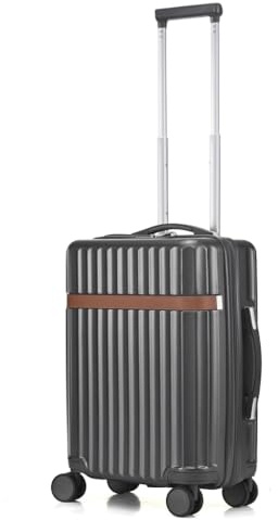 RMW 20 Inch Carry On Suitcase – Lightweight Hard Shell Cabin Luggage with 360° Spinner Wheels, 3-Digit Combination Lock, Airline Approved Hand Luggage for Travel (Dark Grey, Cabin 20)