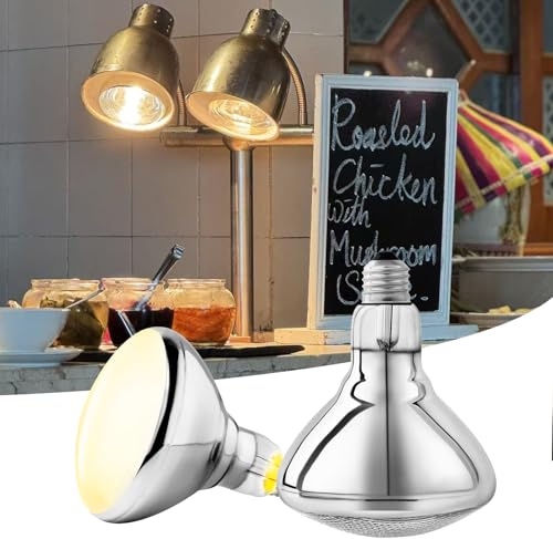 GlintBay 250W E27 Heat Lamp Bulb, Food Heating Bulb, Brooder Light Bulb,Catering Heat Lamp, Heat Lamp Bulb for Chicken, Bathroom Ceiling Heating Bulb