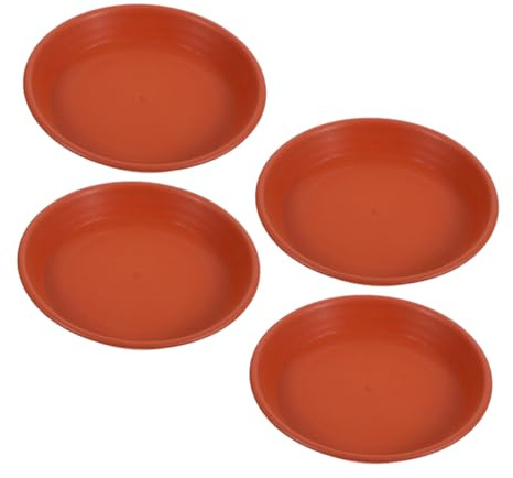NOLITOY Lot de 4 Soucoupes Rondes en Plastique PP, Bac de Récupération D’Eau pour Pot de Fleurs, Anti-Fuite, pour Jardin et Extérieur | Ø Intérieur 19cm, pour Jardin et Extérieur, Récupération D’eau, Finition Simple et Minimaliste