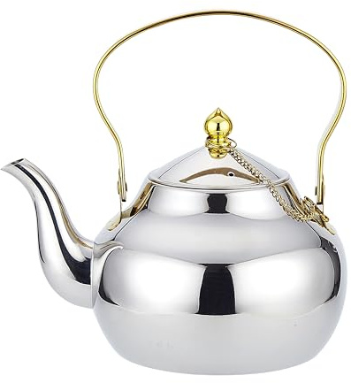 SANQIAHOME 1,5 liter tekanna i rostfritt stål med sil en modern, minimalistisk stil