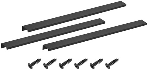sourcing map Schrank-Fingerkantenzug, 3 Stück, 400 mm, Aluminiumlegierung, versteckte Schrankgriffe, für Zuhause, Küche, Schublade, Schrank, Schwarz