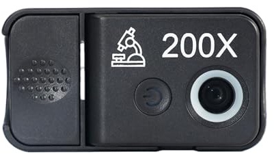 Zymoplas Microscopio portátil de 200 aumentos con resolución y portátil Microscopio de 200 aumentos para teléfono móvil Polarizador ABS CPL