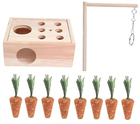FashionCha Maison en Bois pour Hamster, Cachette Décorative pour Cochons d'Inde, Hamsters Nains et Lemmings