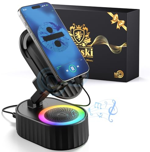 Lenski Regalo Hombre, Regalos Originales para Hombre, Regalo Cumpleaños Hombr e, Gadgets Tecnologicos, Altavoz Bluetooth Inductivo con Soporte para Teléfono Móvil | 5 en 1 Papa Gadgets para hombre, regalo de cumpleaños para hombre, regalos de Navidad originales, idea de regalo para hombre