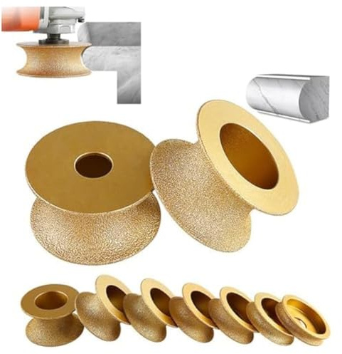 Fresa Diamantata 35mm per Bordi, Punta Rotonda per Smussare Piastrelle Marmo Granito Ceramica, Utensile Manuale per Lavori di Rifinitura a Secco e ad Acqua