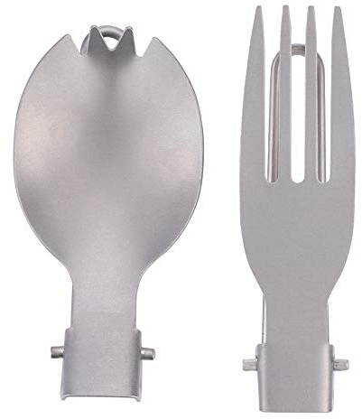 Tyenaza Portable Folding Titanium Spork Fork Outdoor Camping Cutlery Travel Tableware