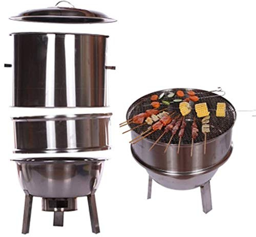 Générique Barbecue Portable au Charbon de Bois Robuste, Fumoir et Rôtissoire, Design Durable pour Cuisine en Plein Air