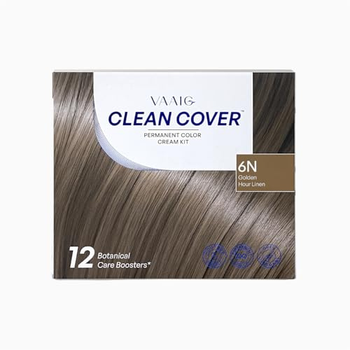 Ammoniakfreie Haarfarbe für Frauen & Männer | Natürliche Pflanzenhaarfarbe | Permanente Colorationscreme | 100% Grauabdeckung | Ohne Haarschäden (6N Golden Hour Linen)