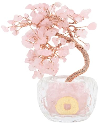 Topiky Feng Shui Decoración del árbol del Dinero Buena Fortuna Riqueza Símbolo de la Suerte Bonsái de Cristal Artificial para el Escritorio de la Oficina en el Hogar Regalo Elegante de Prosperidad