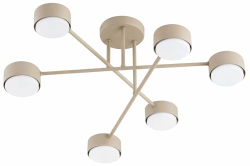KAR LIGHTING Sputnik Deckenleuchte 6-flammig GX53 Beige – Moderne Spot-Leuchte im Loft Design für Wohnzimmer, Küche & Büro (ohne Leuchtmittel)