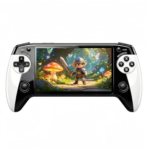 HLF New 5.5-inch Multi-functional Video Game Console Retro Handheld Controller like Design 6000 Emulators Games Supports MP4/MP3/E-books/AV OUT Perfect Holiday/Birthday Gift Leisure Essential
