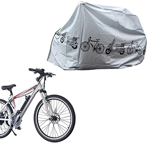 Yeaxxsqy Copertura per Bicicletta Impermeabile Grigia Protezione UV Contro la Pioggia di Polvere, Copertura per Bici per Interni ed Esterni per Lo stoccaggio