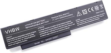 vhbw Akku kompatibel mit Fujitsu-Siemens Amilo Li3710 | Pi3660, Pi3560, Li3910 Notebook (4400 mAh, 11,1 V, Li-Ion)