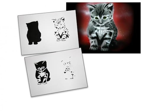 UMR-Design AS-098 Katze Airbrushschablone Step by Step Grösse M
