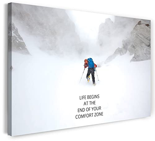 Printed Paintings Leinwand (100x70cm): Spruch Das Leben ist kein Zuckerschlecken Zitate Sprüche Q