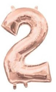 Anagram bollfolie 40 cm - 40 cm nummer 2 rosor, guld, guld, 7A3748711