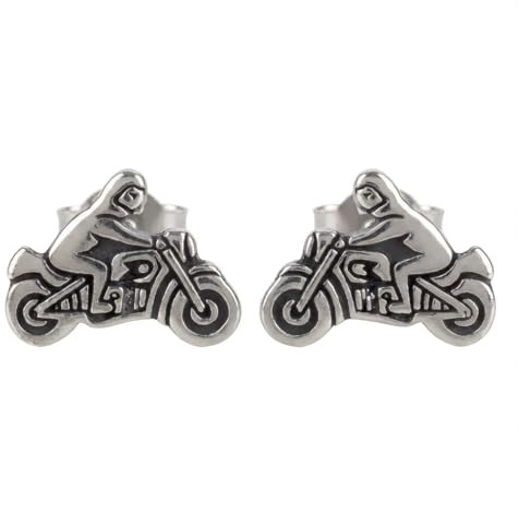 FIVE-D Ohrringe Ohrstecker Biker Motorrad Fahrer 925 Sterling Silber im Schmucketui