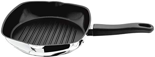 Judge Vista J229A Stainless Steel Non-Stick 24cm Griddle Frying Pan for Gas Hob, Induction or Electric, Oven Safe, 25 Year Guarantee