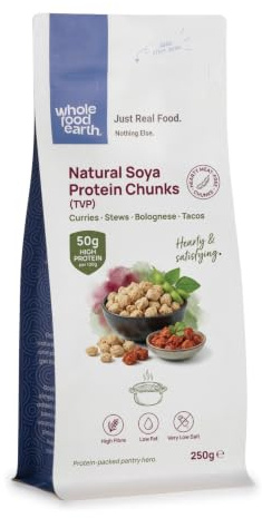 Whole Food Earth TVP Natural Chunks Soya Protien 250 g
