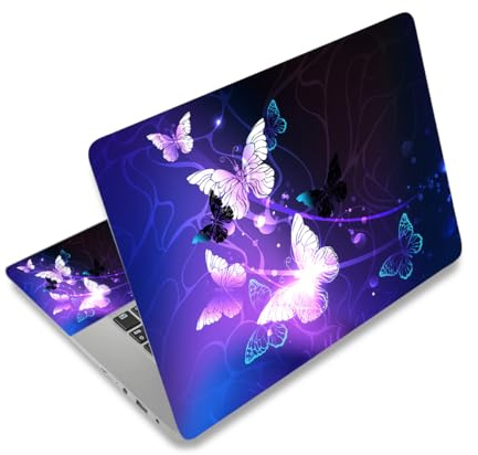 Laptop Skin Sticker Decal,12 13 13.3 14 15 15.4 15.6 inch Laptop Vinyl Skin Sticker Cover Art Protector Notebook PC (Free 2 Wrist Pad Included), Decorative Waterproof Removable, Art Butterflies