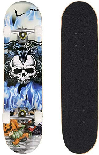 Yizhe Skateboard für Anfänger, Komplette Skate Boards,9 Lagigem Ahornholzdeck Skateboards,für Kinder Mädchen Jungen Jugendliche Erwachsene
