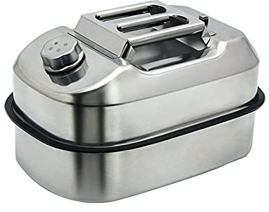 CGF- Benzinkanister 304 Edelstahl-Benzin-Metallkanister 5L, 10L, 20L Metallkanister mit Ausguss für die Lagerung Kraftstoff Benzin Dieselölbehälter Metallkanister mit UN-Zulassung