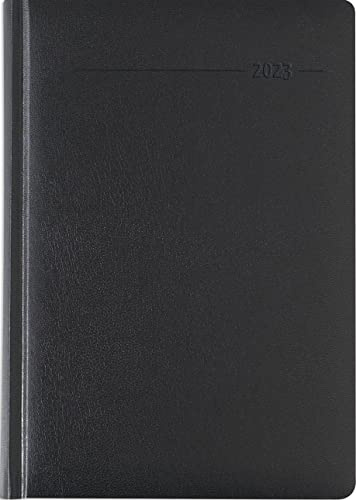 Wochenplaner Balacron schwarz 2023 - Büro-Kalender A5 - Cheftimer - black - 1 Woche 2 Seiten - 128 Seiten - Balacron-Einband - Alpha Edition
