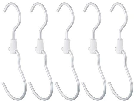 Relaxdays Haken für Kleiderstange 5er Set, Kleiderhaken, Metallhaken zum Aufhängen von Kleidung, Einhängehaken, silber