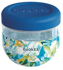 Quokka BUBBLE BLUE PEONIES | CONTENITORE PER CIBO IN MS CON COPERTURA IN SILICONE 770 ML