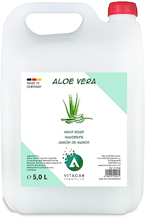 Savon liquide pour les mains en bouteille de 5 L | Savon à l'Aloe Vera au Format Industriel 5 Litres | Spécial pour les hôtels et l'hospitalité | 5000ml