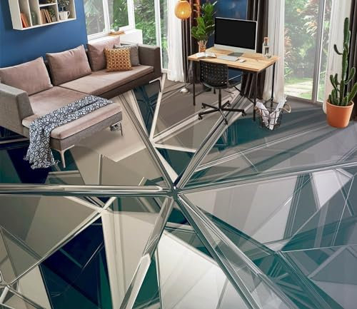 Badezimmerbodenaufkleber 3D-Bodentapeten mit grauer Grafik, 250 x 175 cm Bodenfliesen Aufkleber Wohnzimmer Studie Bodenbelag Tapete, Epoxidharz