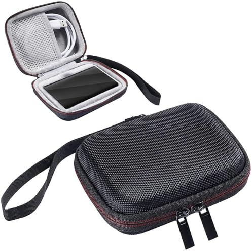 Buziba Funda de transporte para disco duro Samsung T9 portátil externo SSD duro EVA funda protectora de almacenamiento bolsa de viaje (negro)