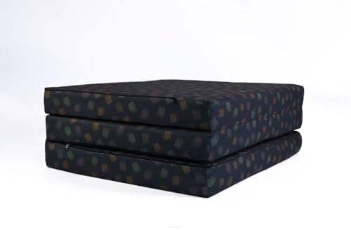 FORTISLINE Klappmatratze 195x80x9 cm, 3-teilige Faltmatratze, Gästematratze, Reisematratze und Campingmatratze, Schaumstoffmatratze mit abnehmbarem Bezug, Oeko-TEX, hergestellt in der EU