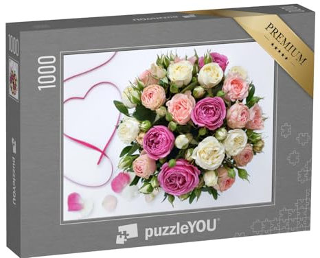 puzzleYOU : Puzzle de 1000 pièces « Un Bouquet de Roses pour l'anniversaire »