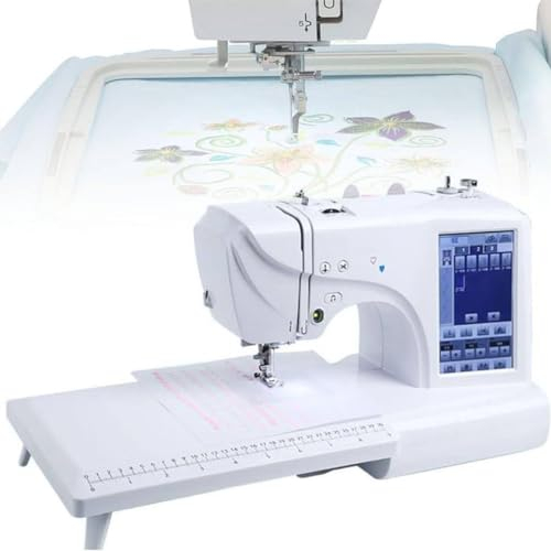 XDLYWUZIQ Automatische Nähmaschine, 158 Integrierte Designs Mit 10,2 X 23,9 cm Großem Stickbereich Und LCD-Touchscreen, 210 Integrierte Buchstaben Und 30 Musterränder Für Kleidung, Hüte, Steppdecken