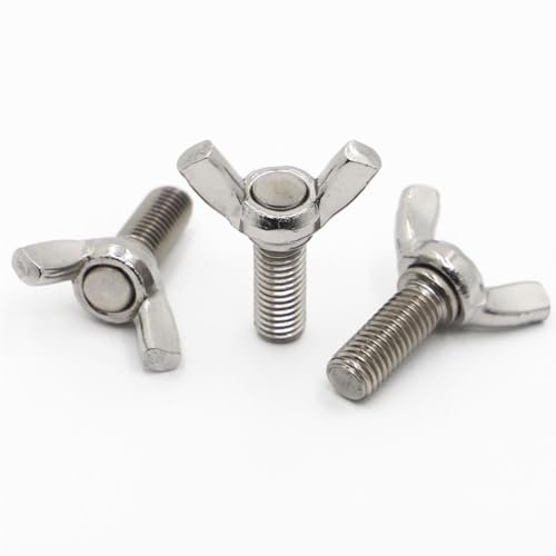 AYYSSM M3 M4 M5 M6 M8 M10 * L 304 Edelstahl Schmetterlingsschraube Flügelschraube Rändelschraube Klaue Handfest anziehen Schrauben(30mm,M8 1pc)