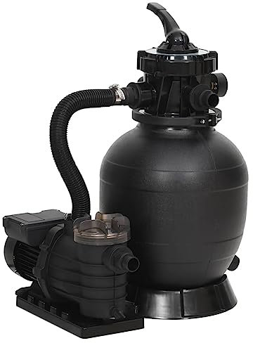 Bulliing Pool-Sandfilteranlage mit Vorfilter Sand FüR Pool Sandfilteranlage Poolpumpe Sandfilter Schwarz