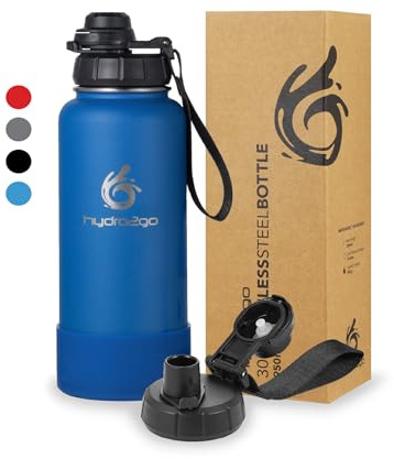 hydro2go Edelstahl-Trinkflasche mit Strohhalm 950 ml – BPA-frei, auslaufsicher & isoliert, hält 24 h kalt oder 12 h heiß, ideal für Sport & Outdoor | Isolierte Edelstahl-Trinkflasche 950 Ml; BPA-frei, Auslaufsicher, Hält Getränke 12 H Heiß Und 24 H Kalt – Isolierflasche, XXL