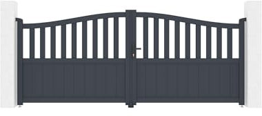 Casanoov Doppelflügeltor aus Aluminium 3,4m MEIJE H.140cm grau