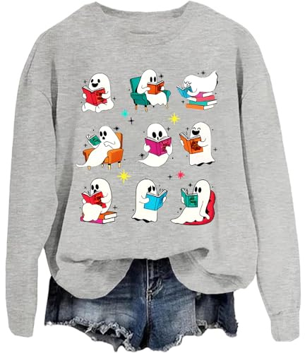 Acotar Ghost Bookish Bokläsare Sweatshirt, Bokish Spöktröja, Bokish Spöke, Unisex Sweatshirt, Grå, XXL