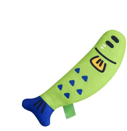 Jouet pour chat avec herbe à chat - Adorable jouet en forme de poisson en lin - Jouet interactif résistant aux rayures - 26 cm - Herbe à chat