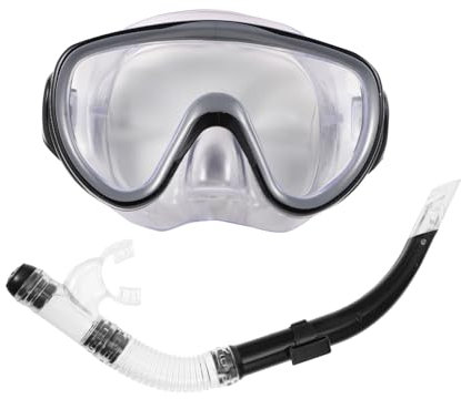 Supvox Trockenschnorchel Set Für Erwachsene Mit Schnorchelmaske Tauchmasken Inklusive Spritzschutz Und Verschlussventil Aus Silikon Und Gehärtetem Glas