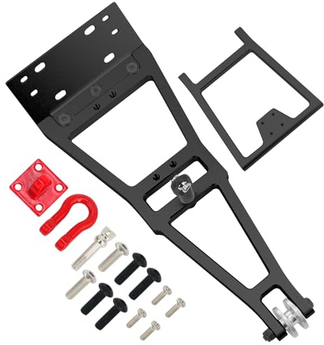 POLANTA Kit de construcción de camión de remolque RC a escala 1/10, cabrestante doble stent rescate grúa de remolque kit de brazo de grúa para RC Crawler SCX10 TRX4 Capra LCG chasis, accesorios de