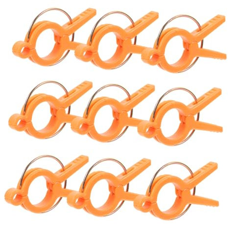 Happyyami 12St Gartenclips Pflanzenklammer Pflanzenhalter Pflanzenbefestigung Gartenrankenklammern Pflanzenwachstum Wein-Clips Gitterclips Biegen von Clips Clip für Gartenpflanzen pp Orange