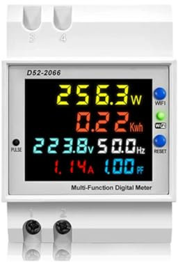 Sctecoau Tuya WiFi Intelligent Affichage Numérique Compteur D'Électricité Tension sur Rail DIN Compteur de Courant Facteur de Puissance Compteur de Fréquence A