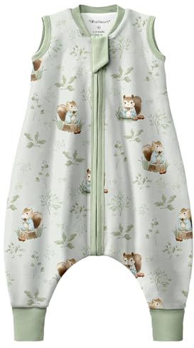 Mosebears Baby Schlafsack Sommer 1.0 Tog Atmungsaktiv Baumwolle Sommerschlafsack für Jungen und Mädchen(Animal,65cm(6-12 Monate))